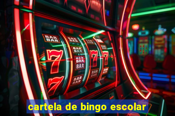 cartela de bingo escolar