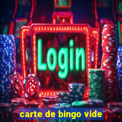 carte de bingo vide