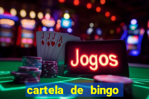 cartela de bingo para preencher