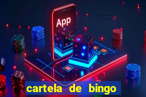 cartela de bingo para preencher