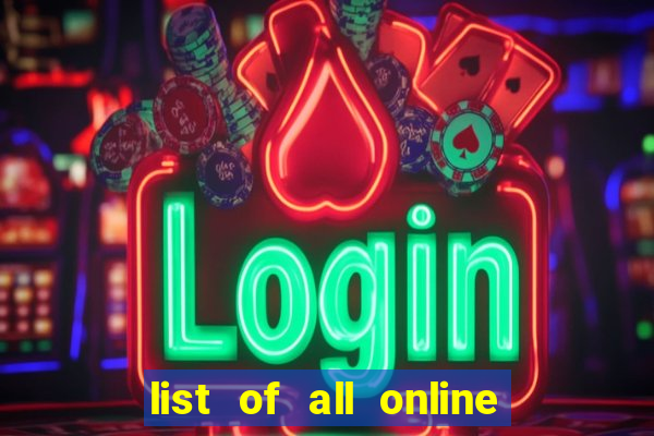 list of all online bingo sites