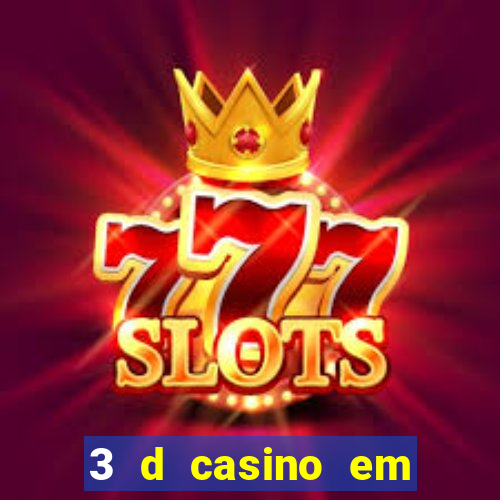 3 d casino em movimento com baralho