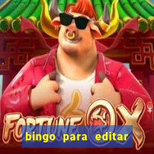 bingo para editar e imprimir