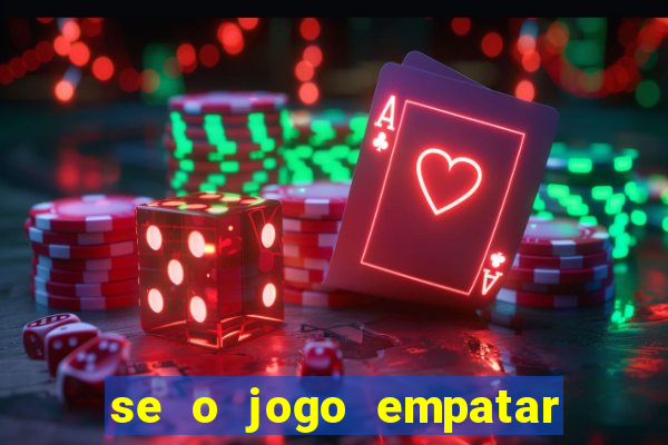 se o jogo empatar hoje quem ganha