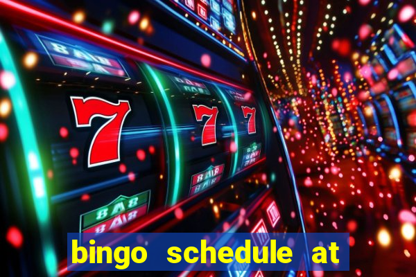 bingo schedule at mohegan sun