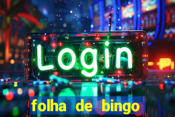 folha de bingo para imprimir