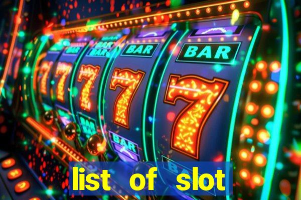 list of slot machines at jake's 58