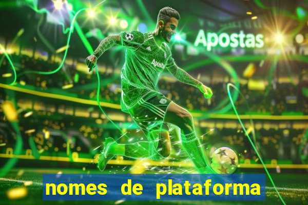 nomes de plataforma de jogos slots